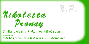 nikoletta pronay business card